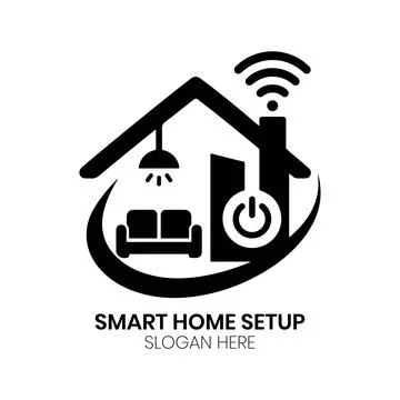 Smart Home Setup Logo Modern Corporate Stock Illustration