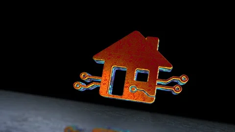 Smart home symbol 3d spectacular animation Stock Footage 335741331
