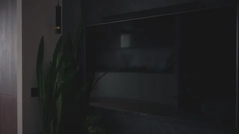 Smart home system automatic switching on of light by twilight dusk sensor for Stock Footage 322588650