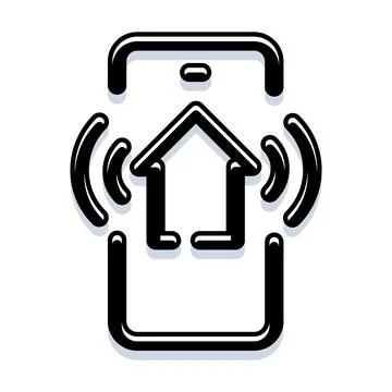 Smart home system automation connecting with mobile application Illustration