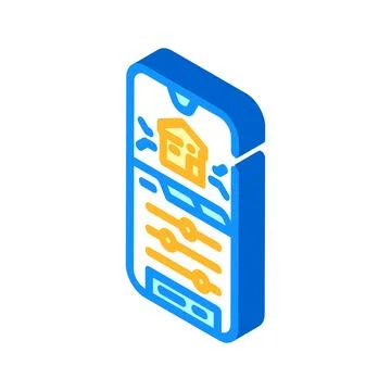Smart home system automation on mobile application display Stock Illustration