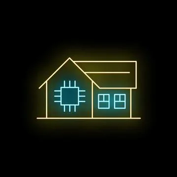 Smart home system with central processing unit icon Stock Illustration
