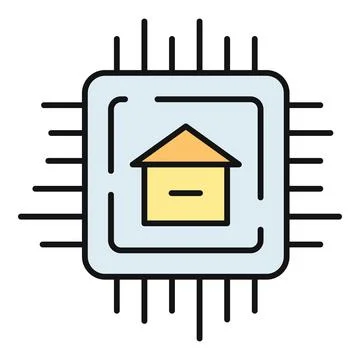 Smart home system chip for internet of things Stock Illustration
