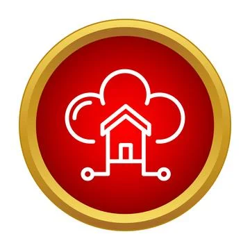 Smart home system with cloud connectivity icon 库存插图