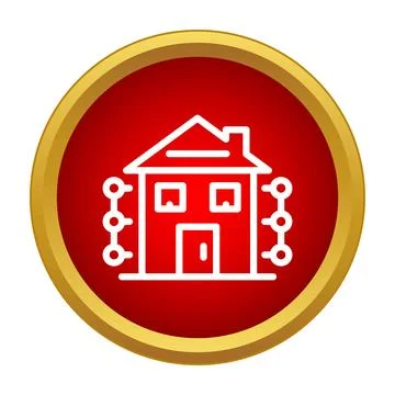 Smart home system with connected devices icon Illustrazione stock