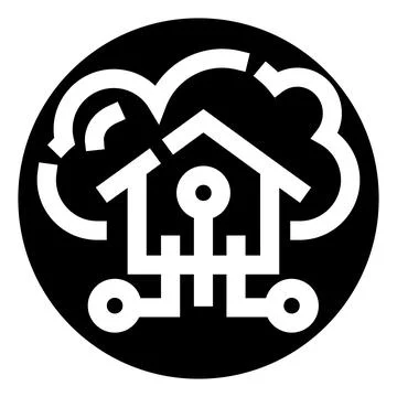Smart home system connecting to cloud computing network Illustrazione stock