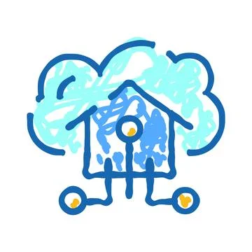 Smart home system connecting to a cloud network Stock Illustration