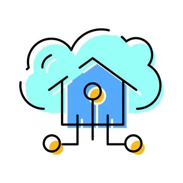 Smart home system connecting to cloud computing network イラスト素材