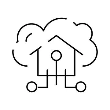 Smart home system connecting to a cloud network Stock Illustration