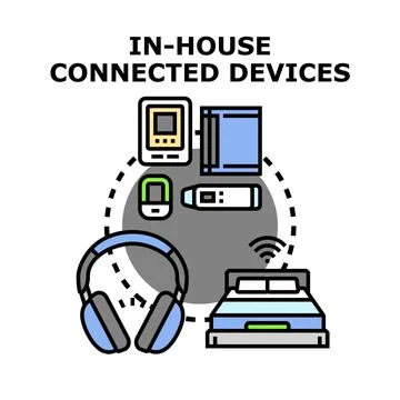 Smart home system connecting modern electronic devices Stock Illustration