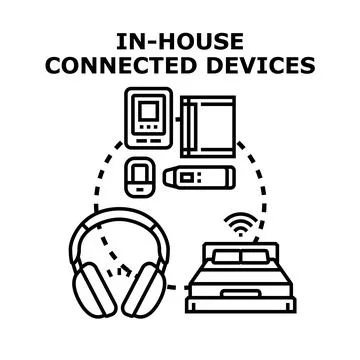Smart home system connecting modern electronic devices Stock Illustration