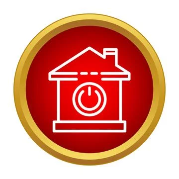 Smart home system controlling power switch button Ilustração Stock