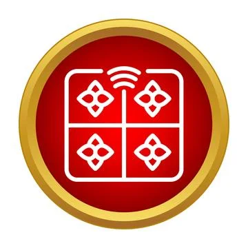 Smart home system controlling underfloor heating icon Stock Illustration