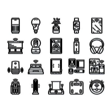 Smart home system devices internet of things icons イラスト素材