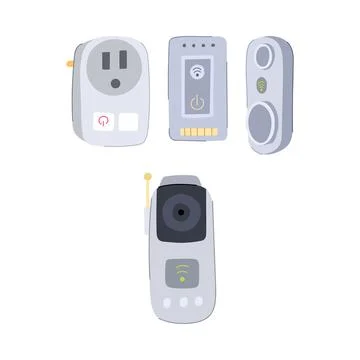 Smart home system devices for remote control technology Stock Illustration