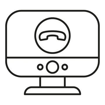 Smart home system displaying video call icon Stock Illustration