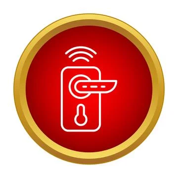 Smart home system door lock security icon Stock Illustration