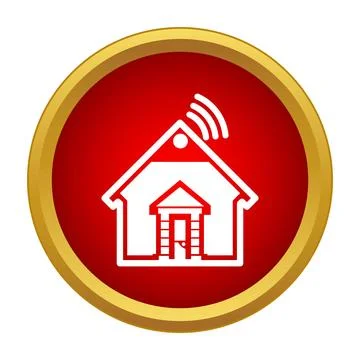 Smart home system icon for automation technology Stock Illustration