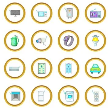 Smart home system icons circle Stock Illustration
