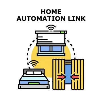 Smart home system linking various autonomous devices Stock Illustration