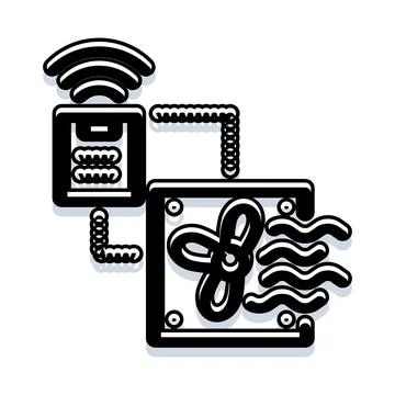 Smart home system managing air conditioning and ventilation Ilustración de archivo