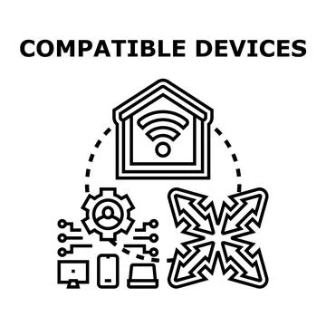 Smart home system managing compatible devices network Stock Illustration
