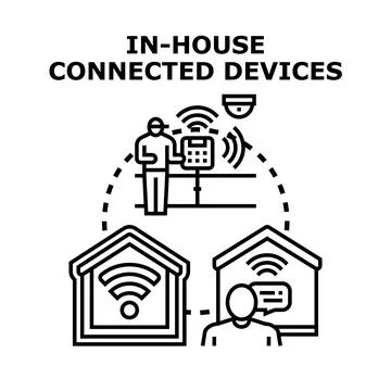 Smart home system managing connected household devices Stock Illustration
