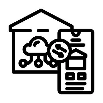 Smart home system managing devices through cloud computing Stock Illustration