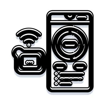 Smart home system managing devices through mobile application Stock Illustration
