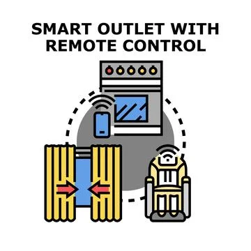 Smart home system managing devices with remote control Stock Illustration