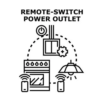 Smart home system managing devices with remote control Stock Illustration