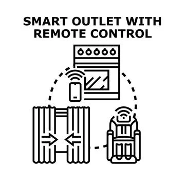 Smart home system managing devices with remote control Stock Illustration