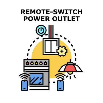 Smart home system managing devices with remote control Stock Illustration