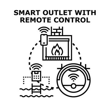 Smart home system managing devices with remote control Stock Illustration
