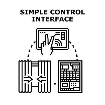 Smart home system managing digital control interface Stock Illustration