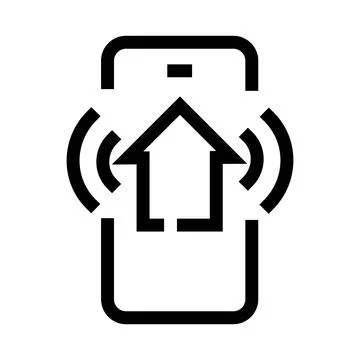 Smart home system managing with mobile phone application Illustration