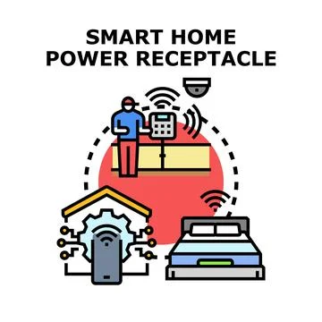 Smart home system managing wireless energy and automation Ilustración de archivo