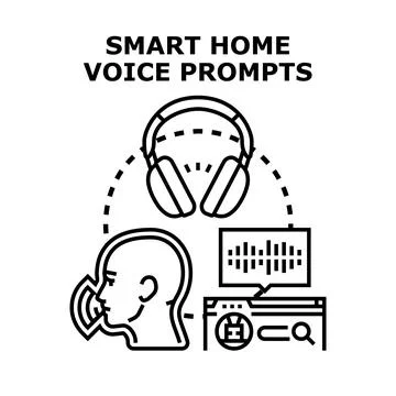 Smart home system operating voice control technology 스톡 일러스트