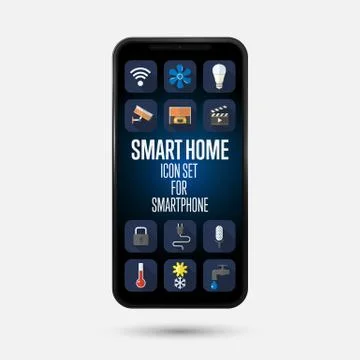 Smart home system on the smartphone. The application for the phone. イラスト素材