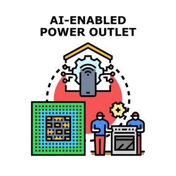Smart home system technology building innovative power outlets Stock Illustration