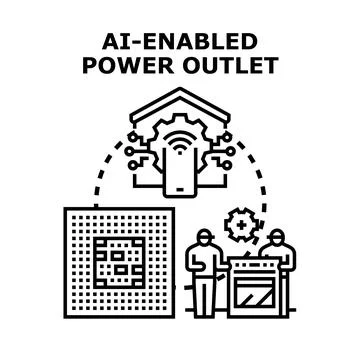 Smart home system technology building innovative power outlets Stock Illustration