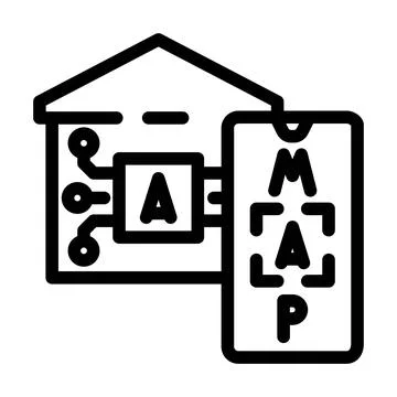 Smart home system using mobile navigation map Illustrazione stock