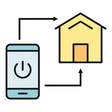 Smart home system using mobile phone remote control Illustrazione stock