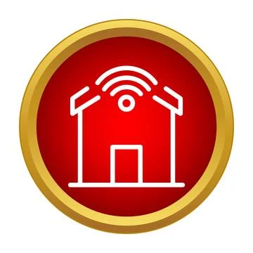 Smart home system with wi fi network connection icon 스톡 일러스트