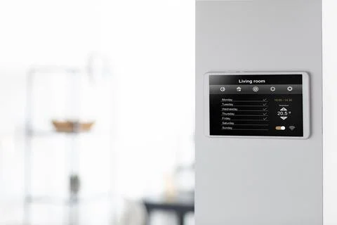 The smart home tablet wall Stock Photos