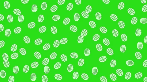 Smart Home Technology and Wearable Device Icon Pattern on Green Background Stock Footage 345539557
