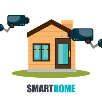 Smart home technology with cctv camera Stock Illustration