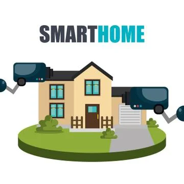 Smart home technology with cctv camera Stockillustratie
