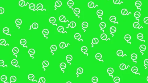 Smart Home Technology Connectivity Pattern with Communication Icons on Green Stock Footage 345539513