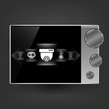 Smart Home Technology Control Interface with Creative Device Concept Stock Illustration